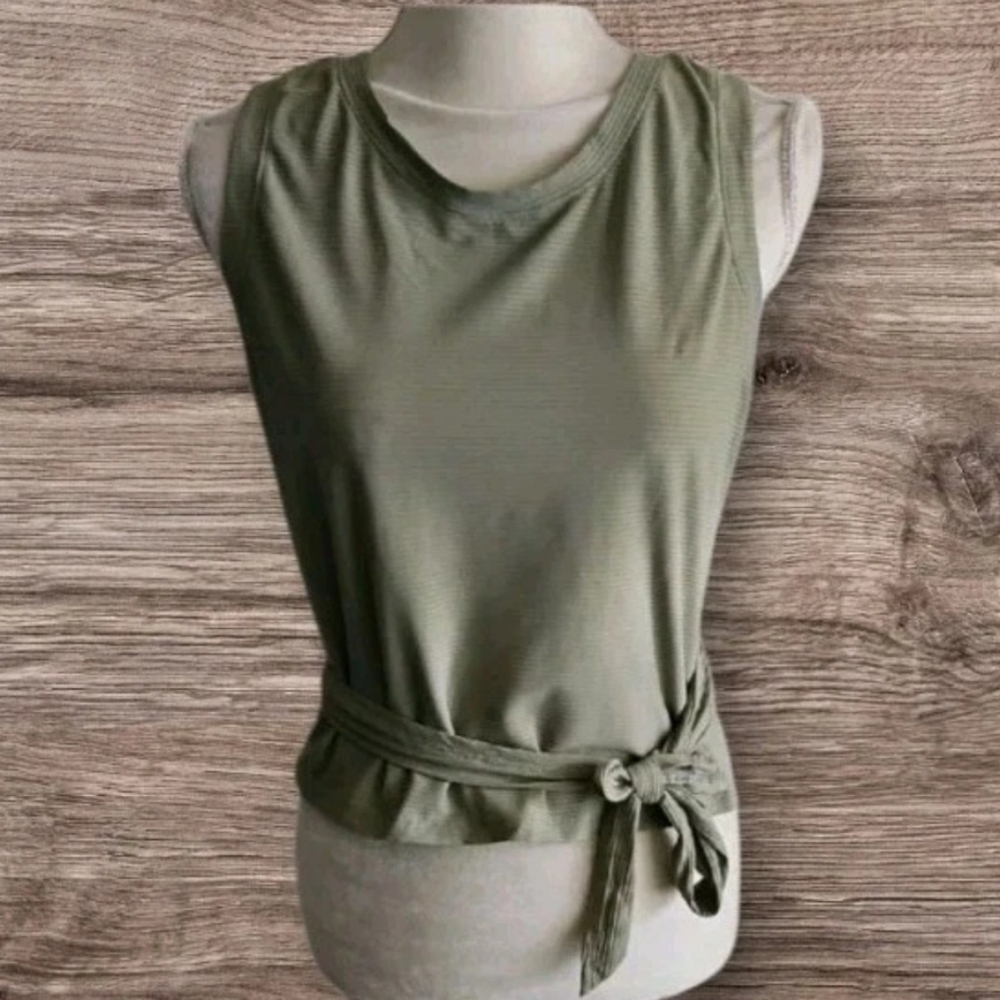 Calia Sage Green Wrap Crop Tank Top Size Xl